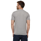 Men Plain Cotton Grey T-Shirt