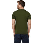Men Plain Cotton Olive Green T-Shirt