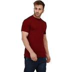 Men Plain Cotton Rust Red T-Shirt