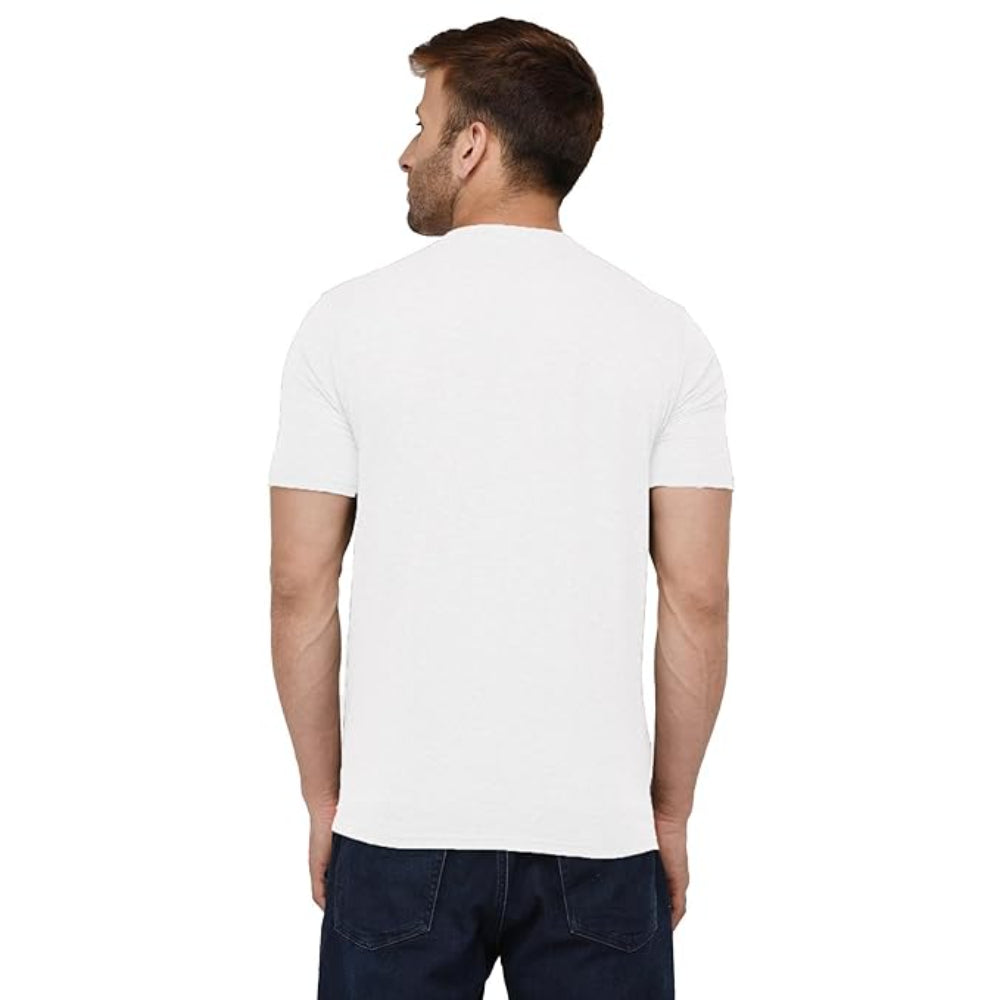 Men Plain Cotton White T-Shirt