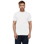 Men Plain Cotton White T-Shirt