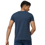 Men Regular Fit Blue T-Shirt