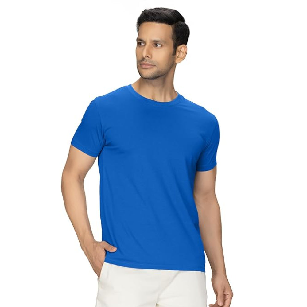 Men Regular Fit Royal Blue T-Shirt