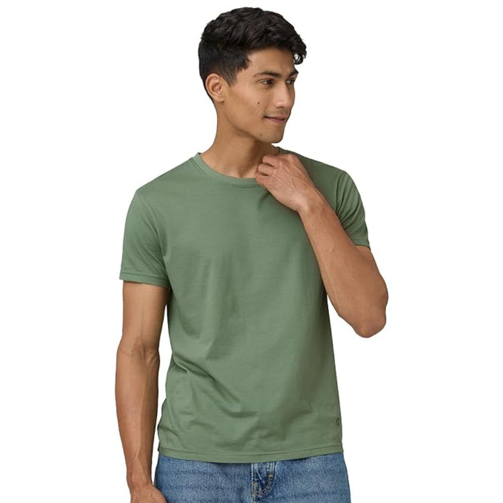 Men Regular Fit Saga Green T-Shirt