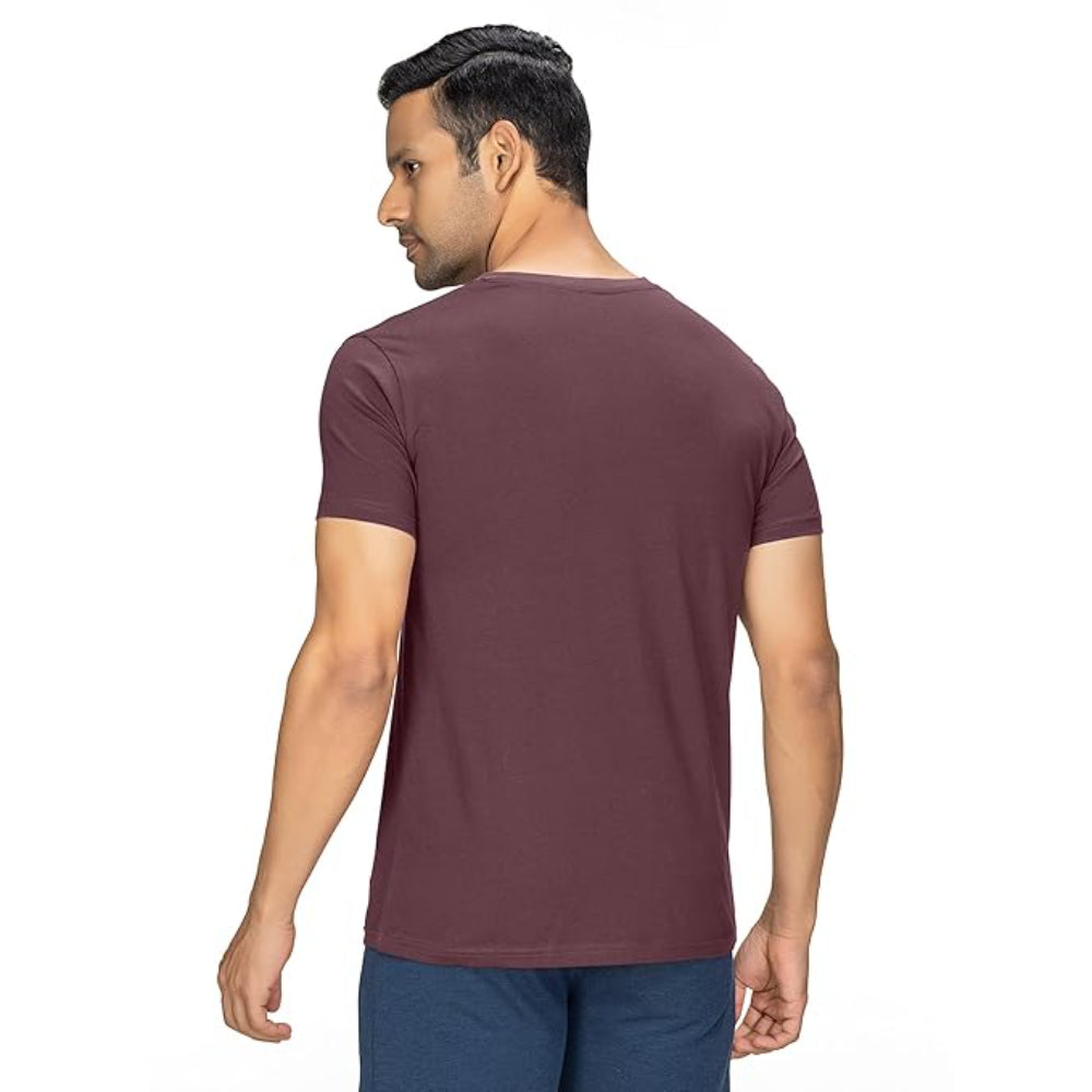 Men Regular Fit Wine T-Shirt