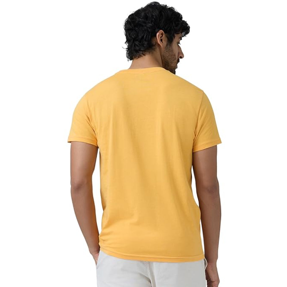 Men Regular Fit Yellow T-Shirt
