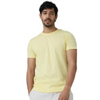 Men Regular Fit Light Yellow T-Shirt