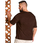 Men Oversized Brown T-Shirt