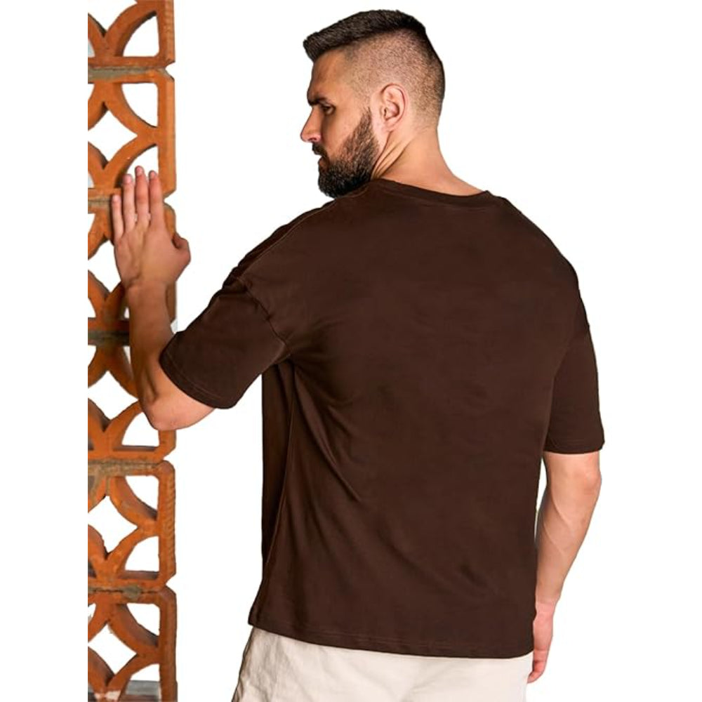 Men Oversized Brown T-Shirt