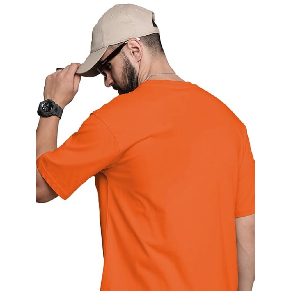 Men Oversized Orange T-Shirt
