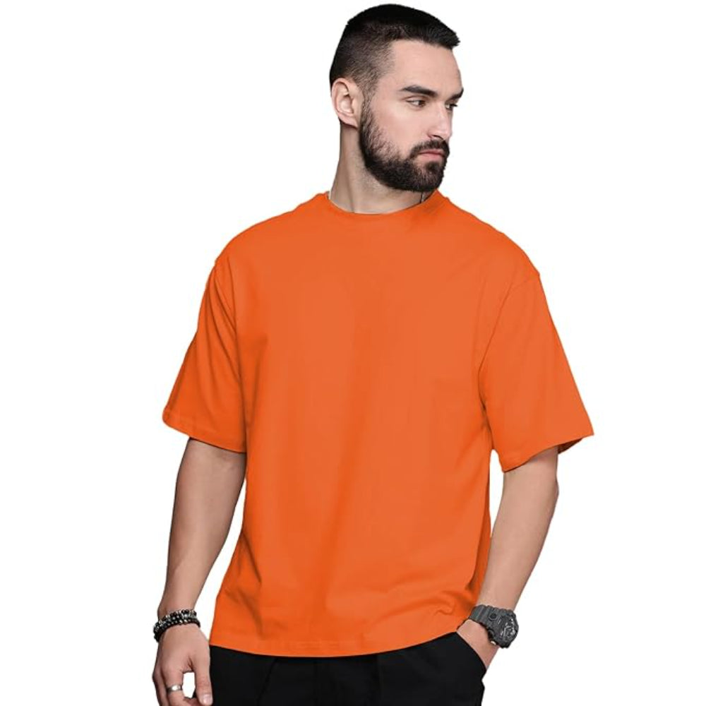Men Oversized Orange T-Shirt