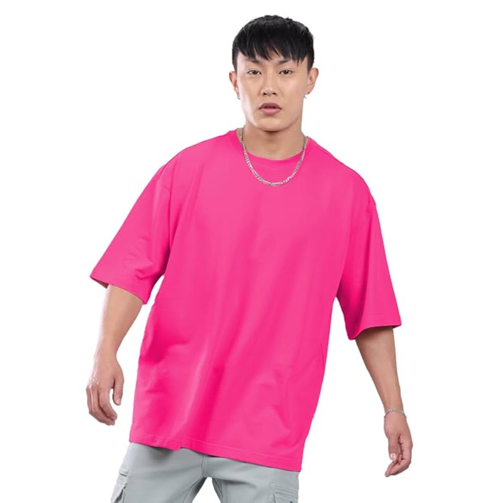 Men Oversized Pink T-Shirt