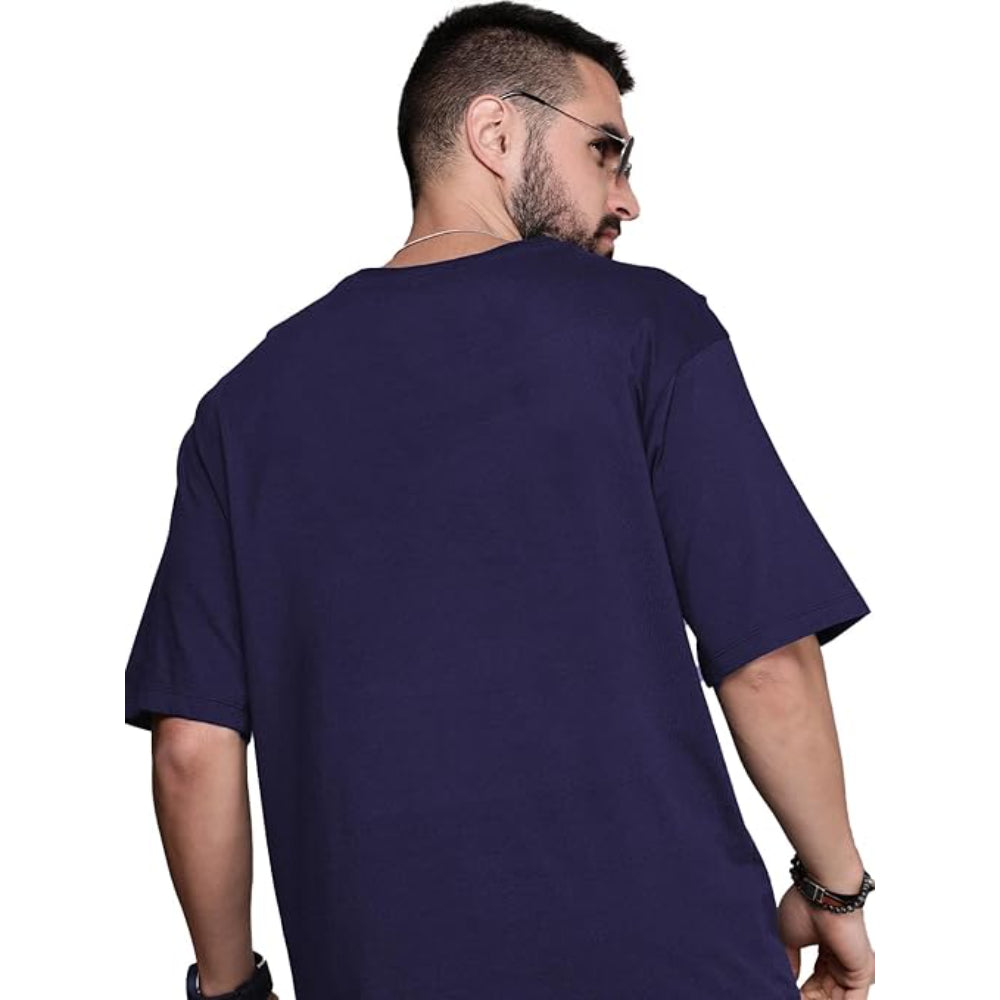Men Oversized Navy Blue T-Shirt
