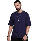 Men Oversized Navy Blue T-Shirt