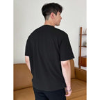 Men Round Neck Black T-Shirt