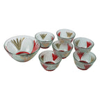 Rose glass Multipurpose Pudding / Dessert / Ice Cream Bowl Set for Home use, Home & Kitchen Serving Bowl for Sundae, Sweets, Snacks, Fruit, Pudding, Nuts or Dip, Serving Bowls 6 Medium & 1 Big Bowl (Set of 7 pc)