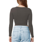 Women Cotton Boat Neck Slate Grey Top