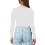 Women Cotton Boat Neck White Top