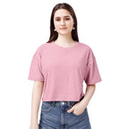 Women Oversized Rose Gold Crop Top
