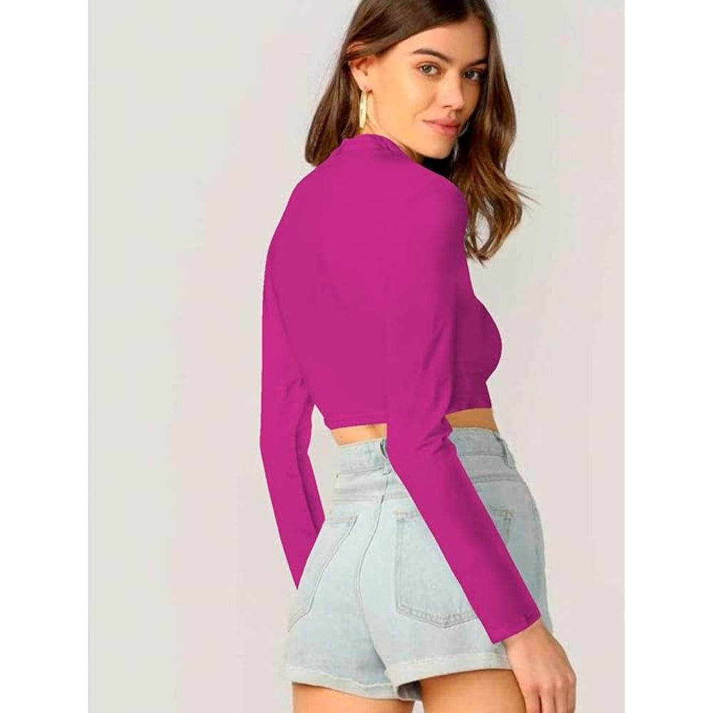 Women's Stylish Dark Pink Crop Top