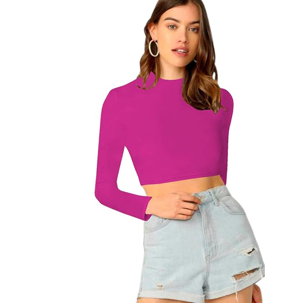 Women's Stylish Dark Pink Crop Top