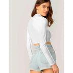 Women's Stylish Frost White Crop Top