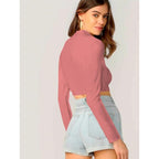 Women's Stylish Rose Peach Crop Top