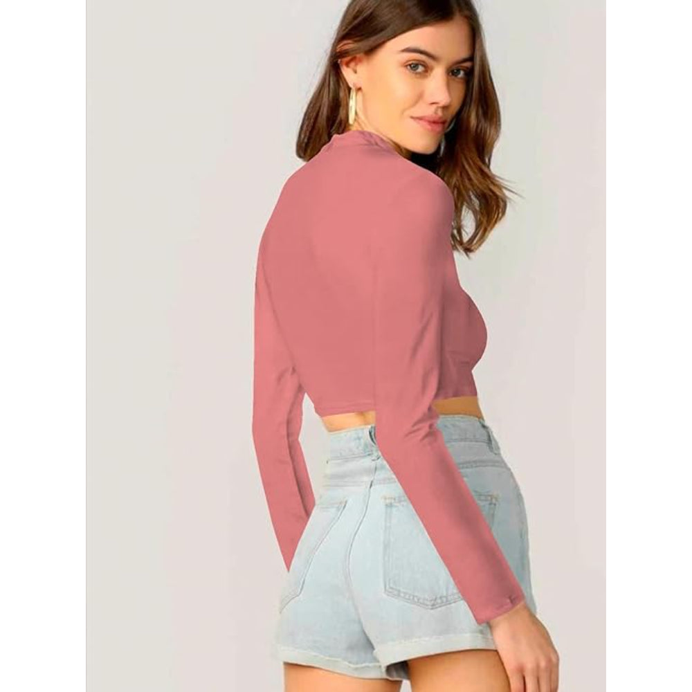 Women's Stylish Rose Peach Crop Top