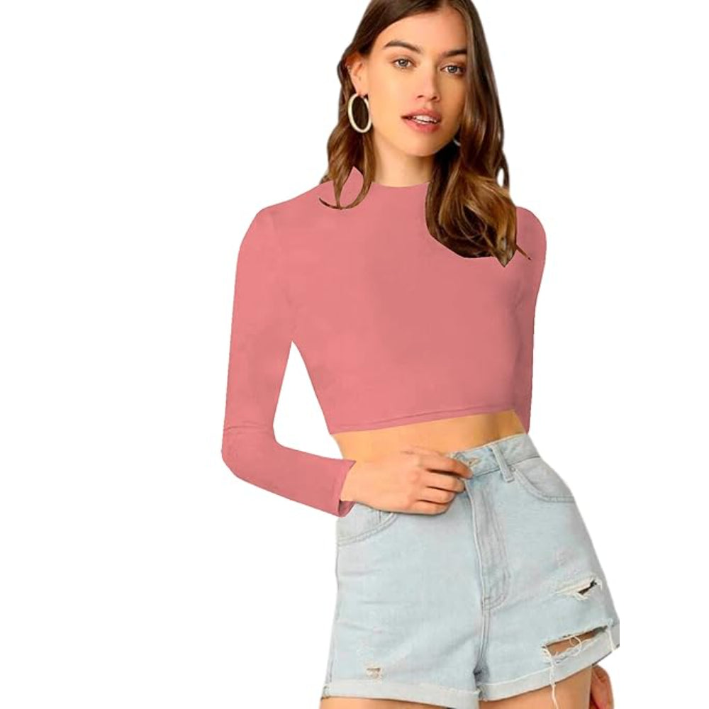Women's Stylish Rose Peach Crop Top