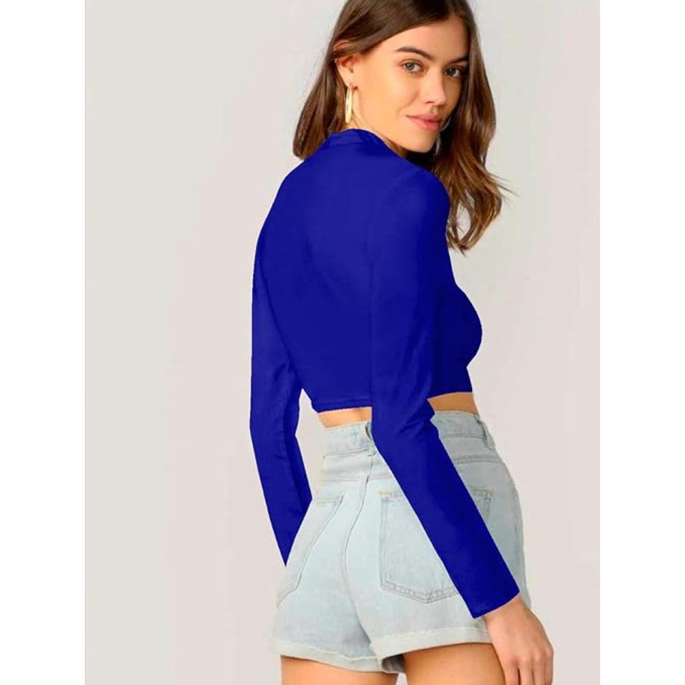 Women's Stylish Royal Blue Crop Top
