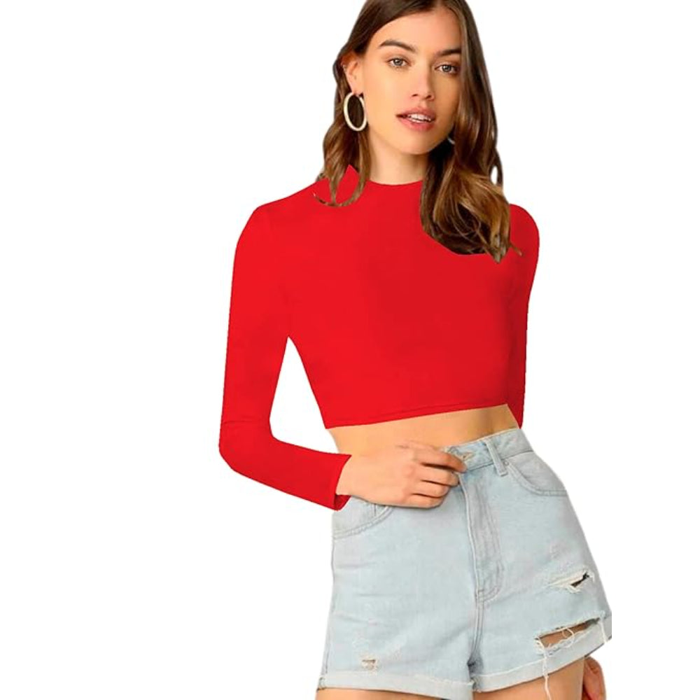 Women's Stylish Red Crop Top
