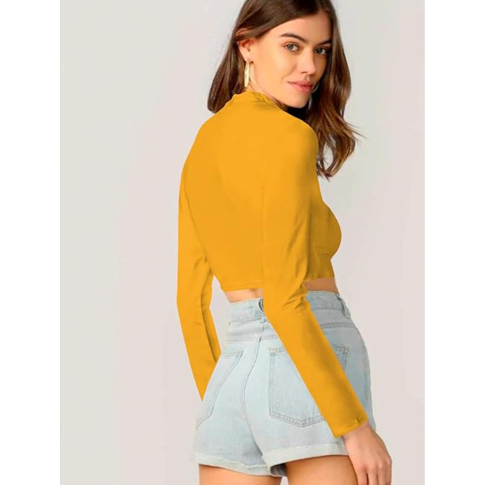 Women's Stylish Yellow Crop Top