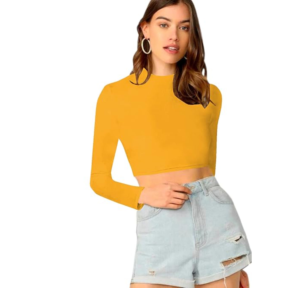 Women's Stylish Yellow Crop Top