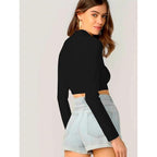 Women's Stylish Black Crop Top