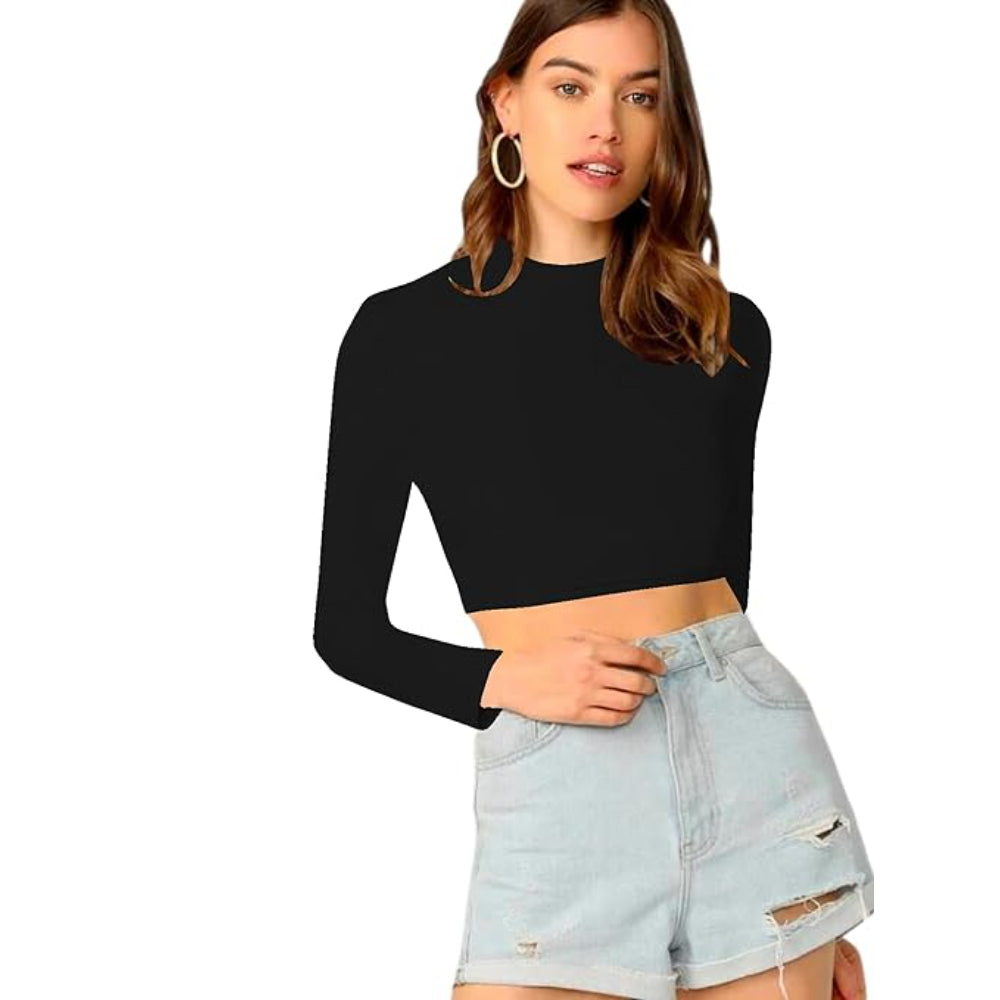 Women's Stylish Black Crop Top