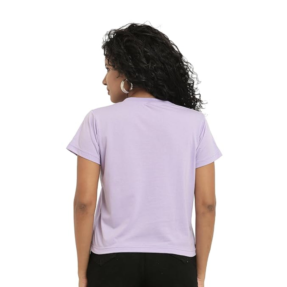 Women Stylish Plain Lavender Crop Top