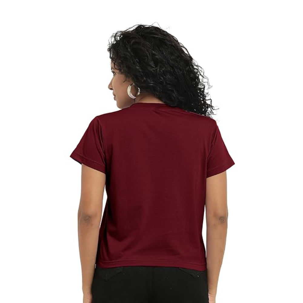 Women Stylish Plain Maroon Crop Top