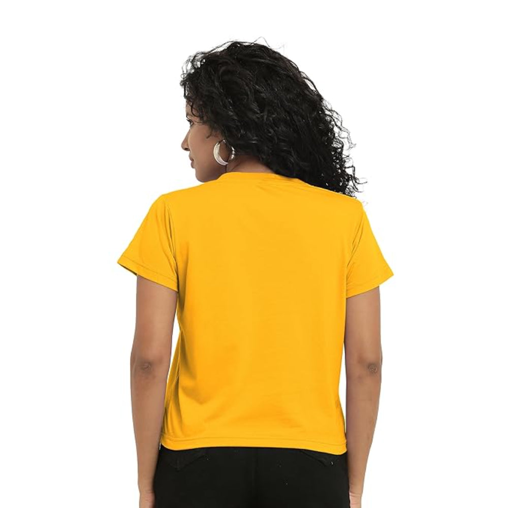 Women Stylish Plain Mustard Crop Top