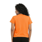 Women Stylish Plain Orange Crop Top