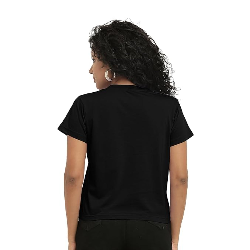 Women Stylish Plain Black Crop Top