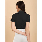 Women's Casual Solid Black Top