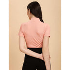 Women's Casual Solid Pink Top