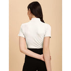 Women's Casual Solid White Top