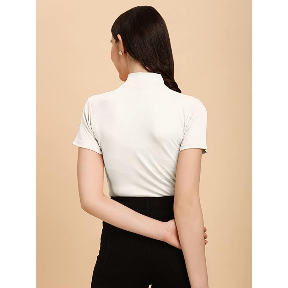 Women's Casual Solid White Top