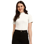Women's Casual Solid White Top