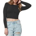 Women Cotton Boat Neck Dark Grey Top