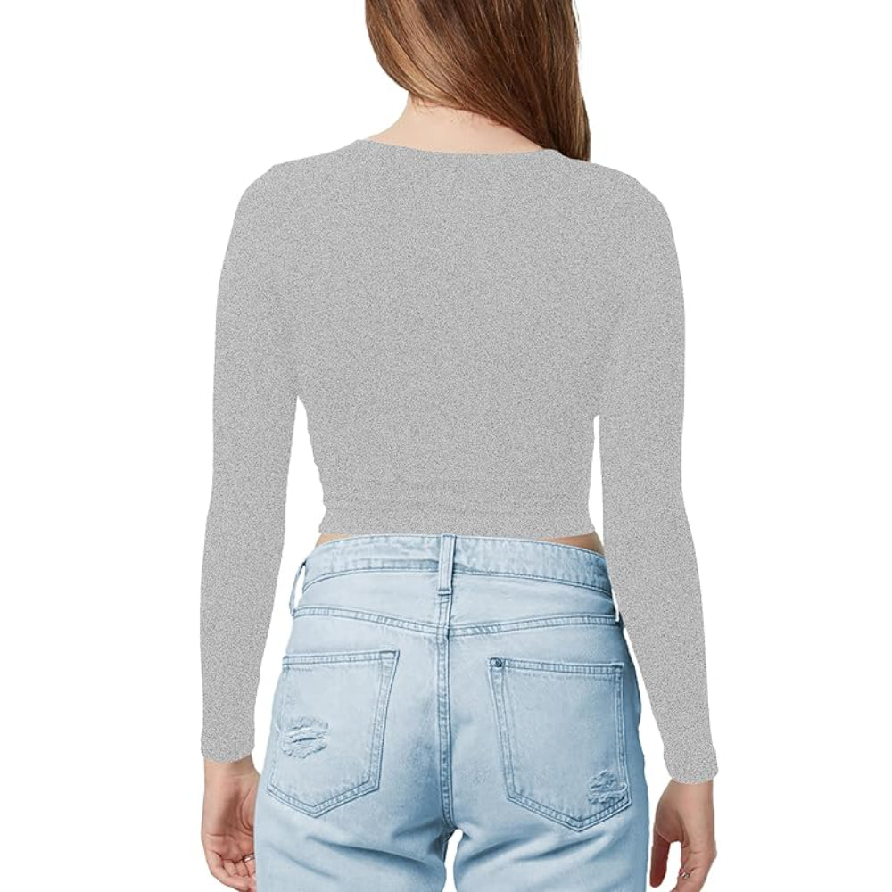 Women Cotton Boat Neck Grey Top