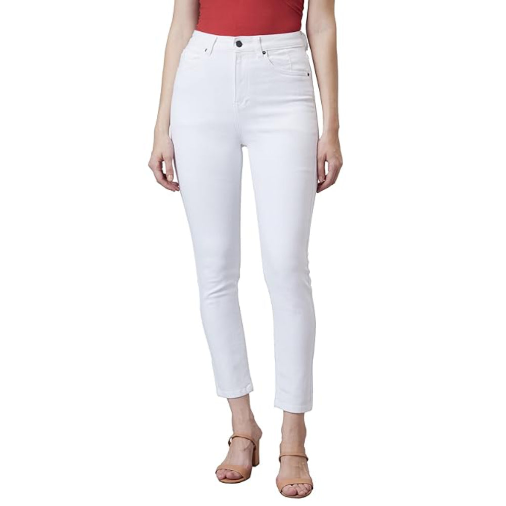 Women Stretchable Denim White Jeans