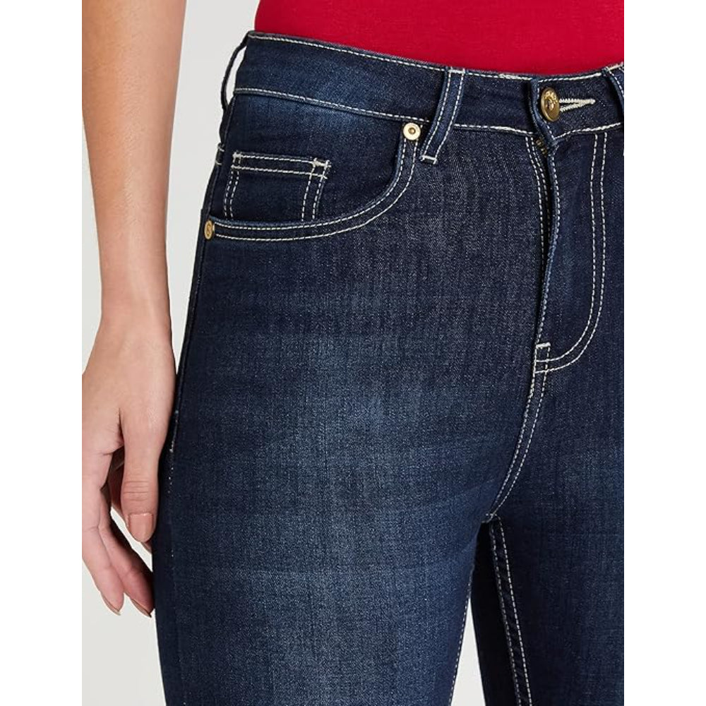Women Ankle Length Washed Navy Jeans