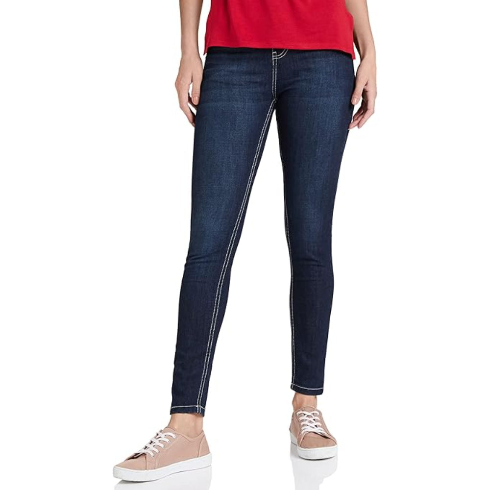 Women Ankle Length Washed Navy Jeans